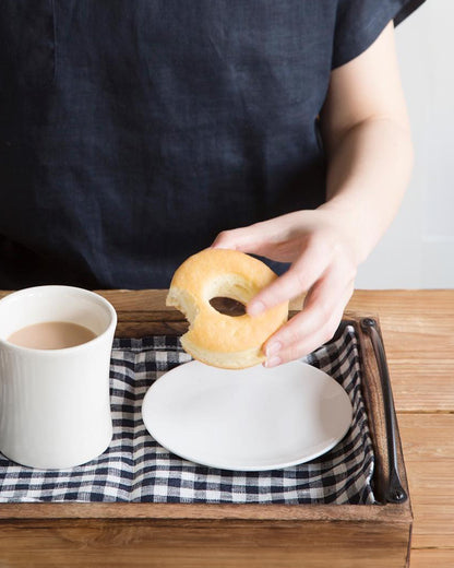 Linen Tea Towel: Navy White Check