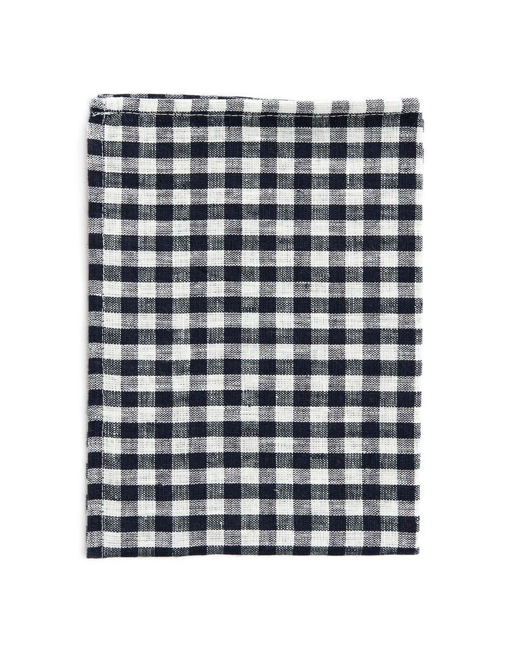 Linen Tea Towel: Navy White Check