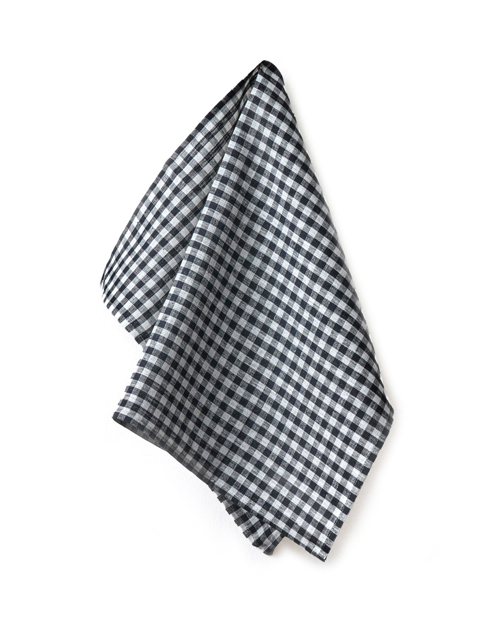 Linen Tea Towel: Navy White Check