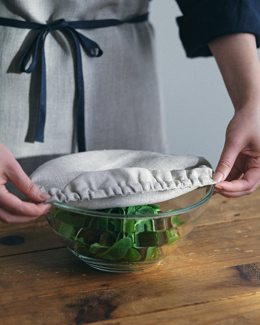 Linen Bowl Cover Set 3: Natural