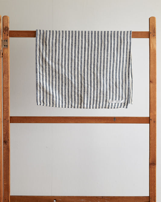 Linen Chambray Towel (M) Navy Stripe