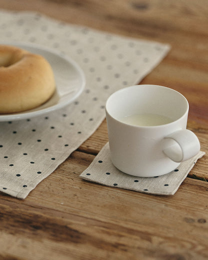 Linen Coaster: Natural Dot