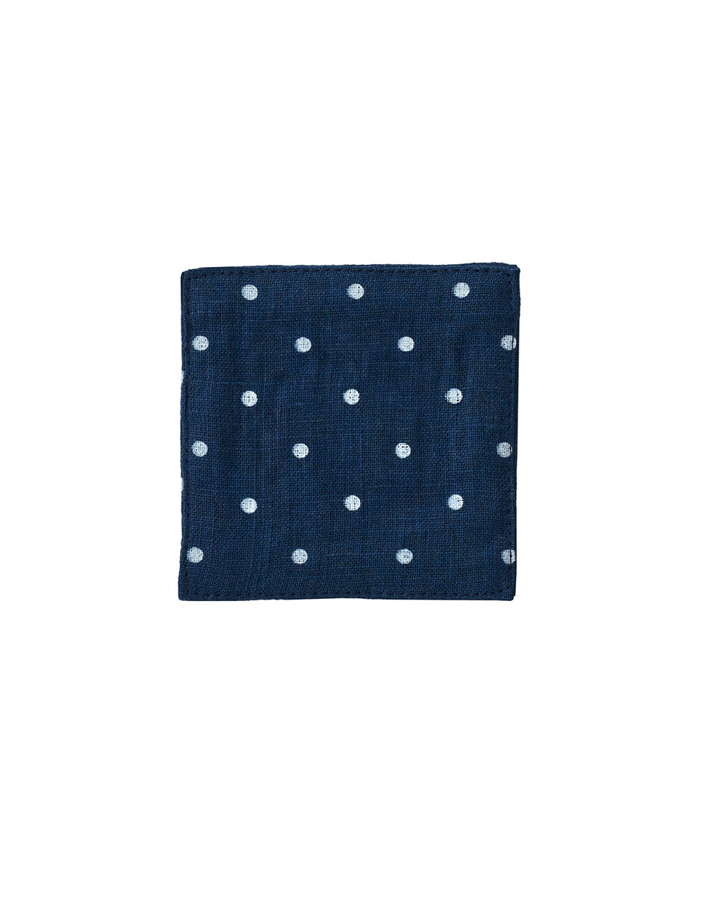 Linen Coaster: Navy Dot