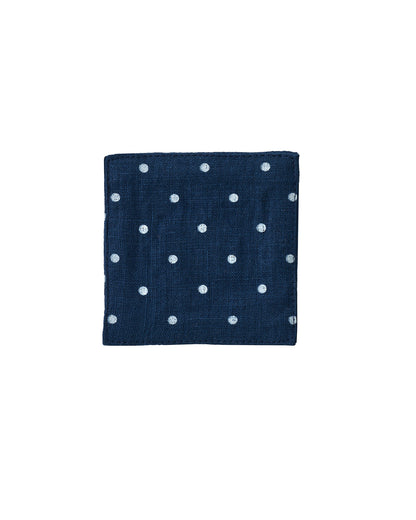 Linen Coaster: Navy Dot