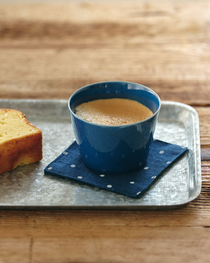 Linen Coaster: Navy Dot