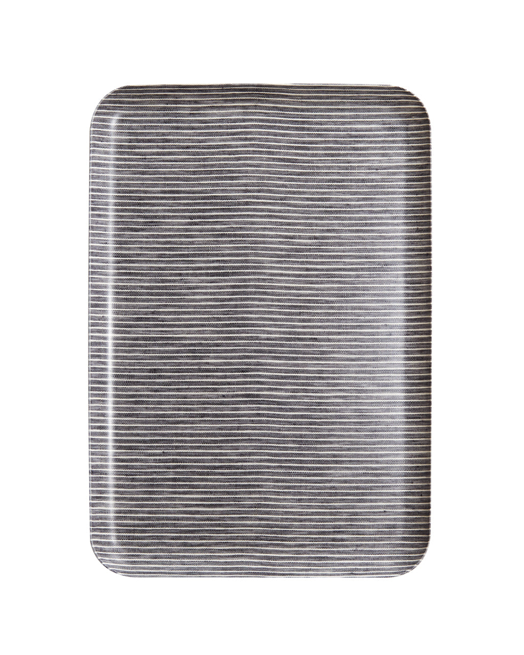 Linen Coated Tray (L): Grey White Stripe