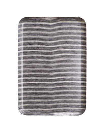 Linen Coated Tray (L): Grey White Stripe