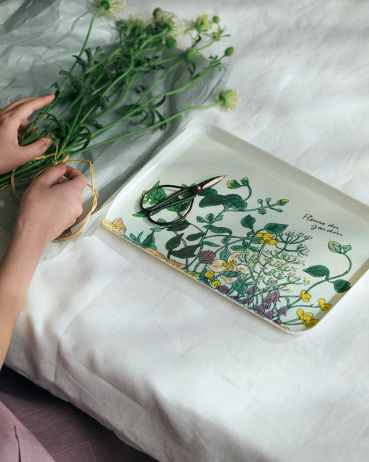 Linen Coated Tray (M): Isabelle Boinot Fleur Sauvage