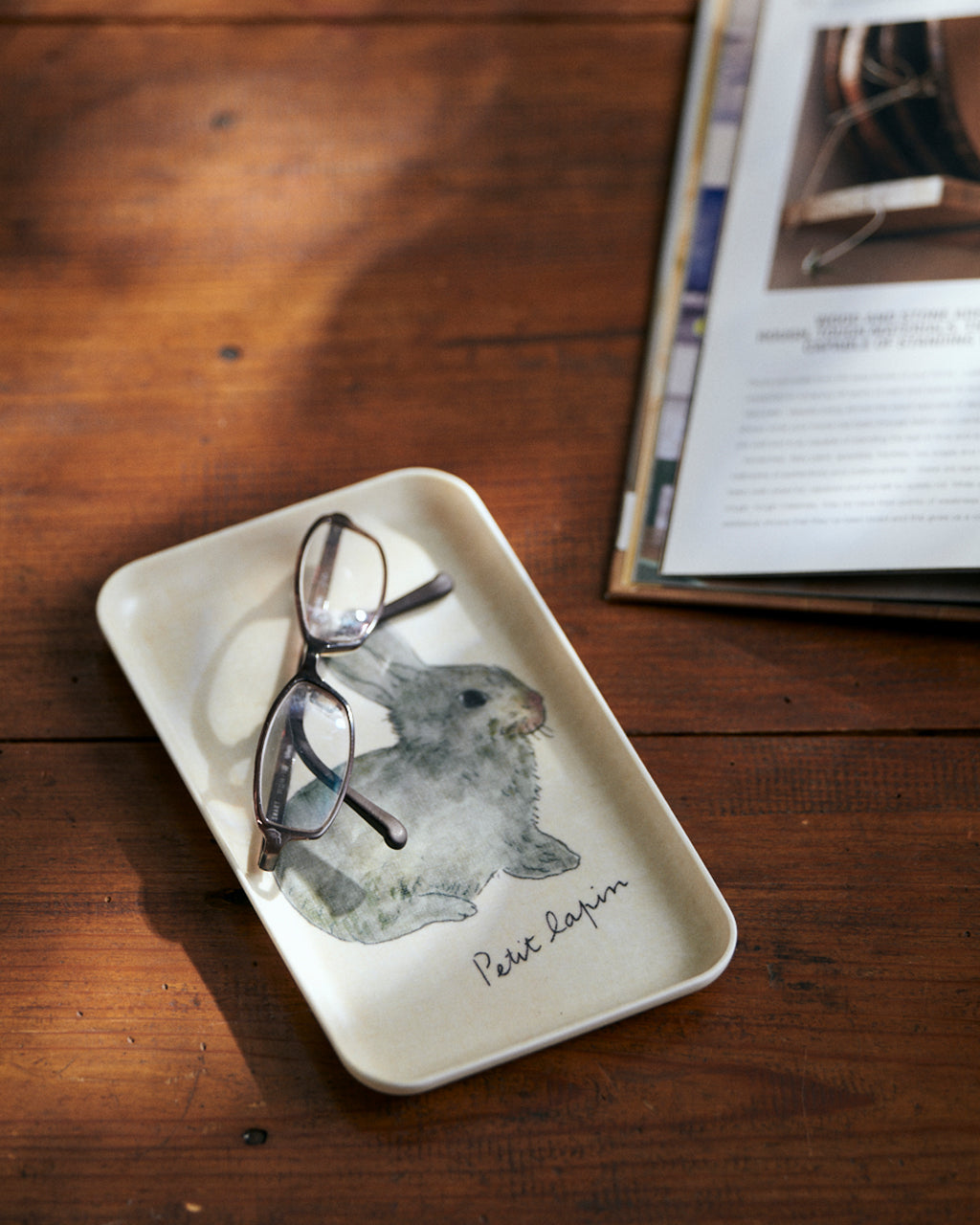 Linen Coated Tray (S): Isabelle Boinot Rabbit