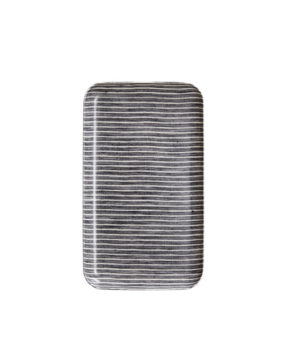 Linen Coated Tray (S): Grey White Stripe