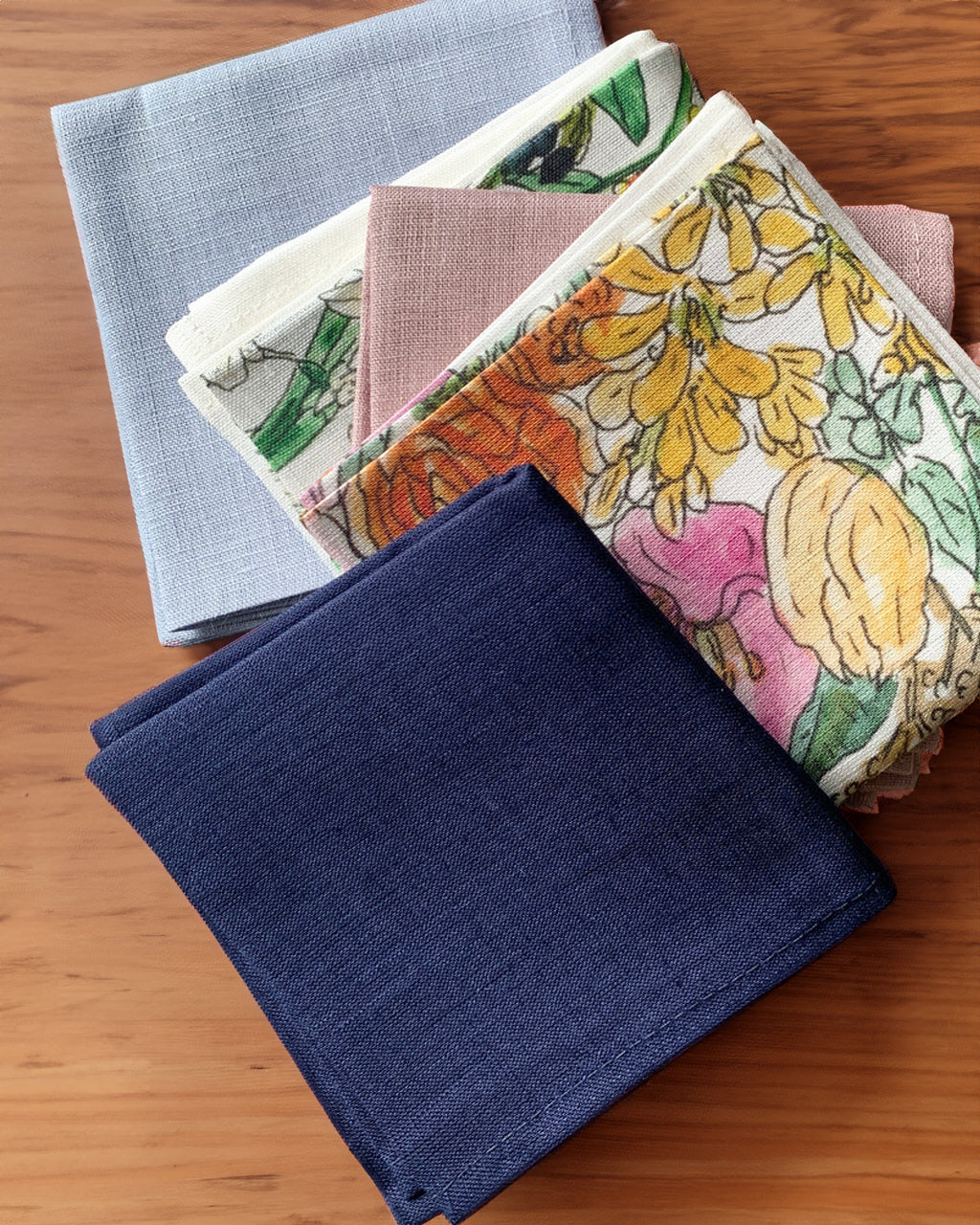 Linen Handkerchief Blue Indigo