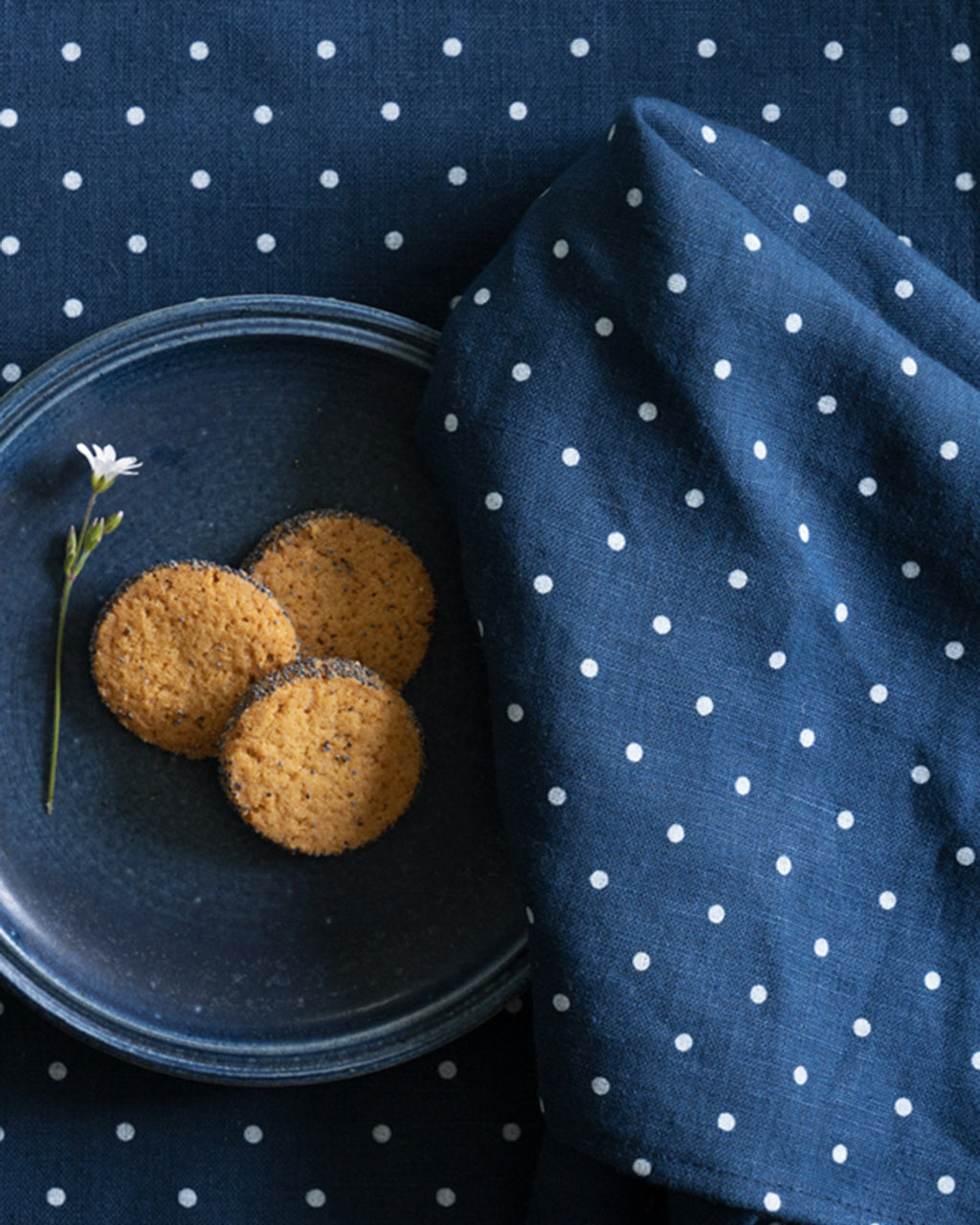 Linen Napkin: Navy Dot