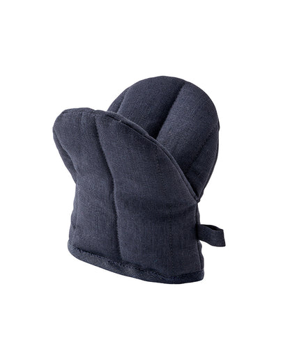 Linen Oven Mitten: Black