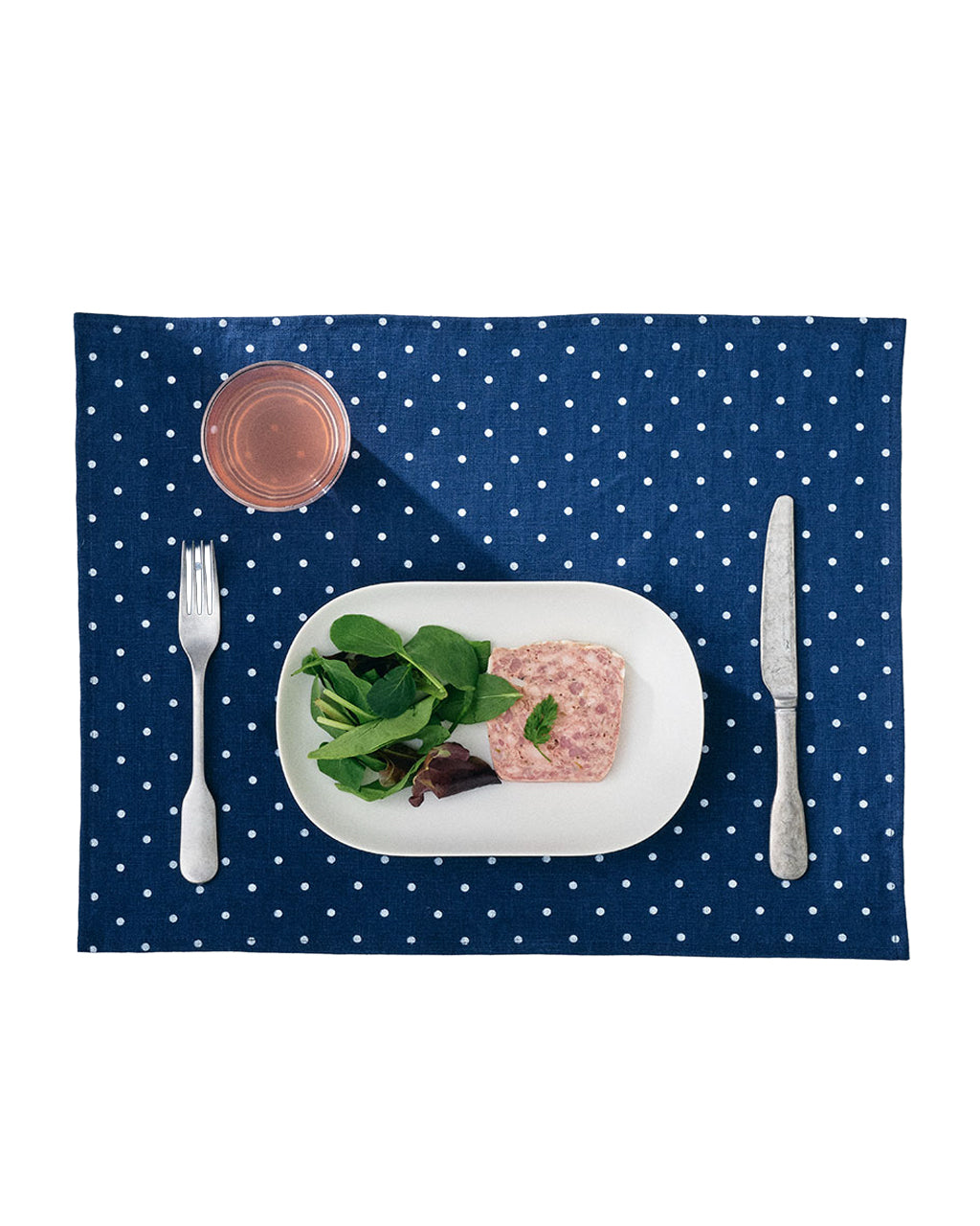 Linen Place Mat: Navy Dot
