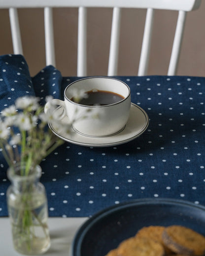 Linen Place Mat: Navy Dot