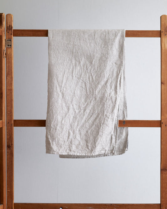 Linen Washed Waffle Towel (L) Natural