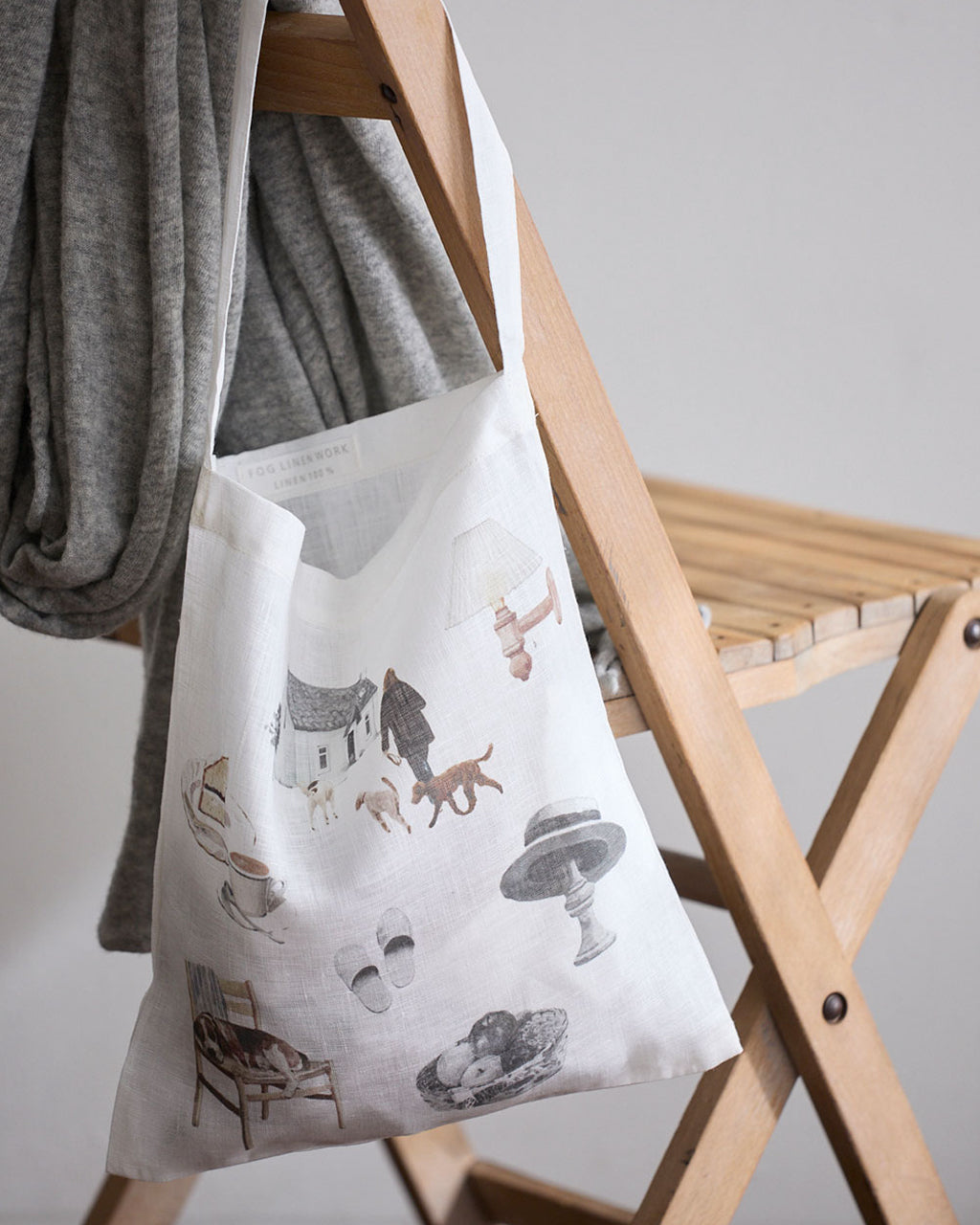 Misato Ogihara Linen Bag: Living with Dog