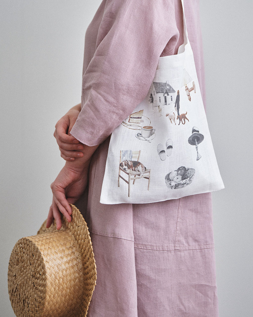 Misato Ogihara Linen Bag: Living with Dog
