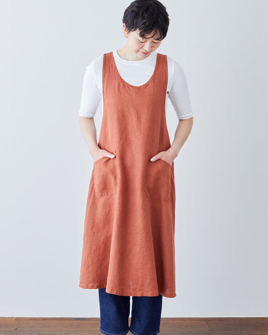 Linen Over Dress Apron: Pain Brule