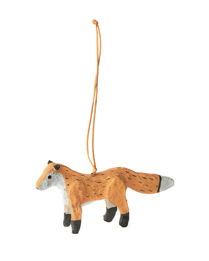 Paper Mâché Fox Ornament