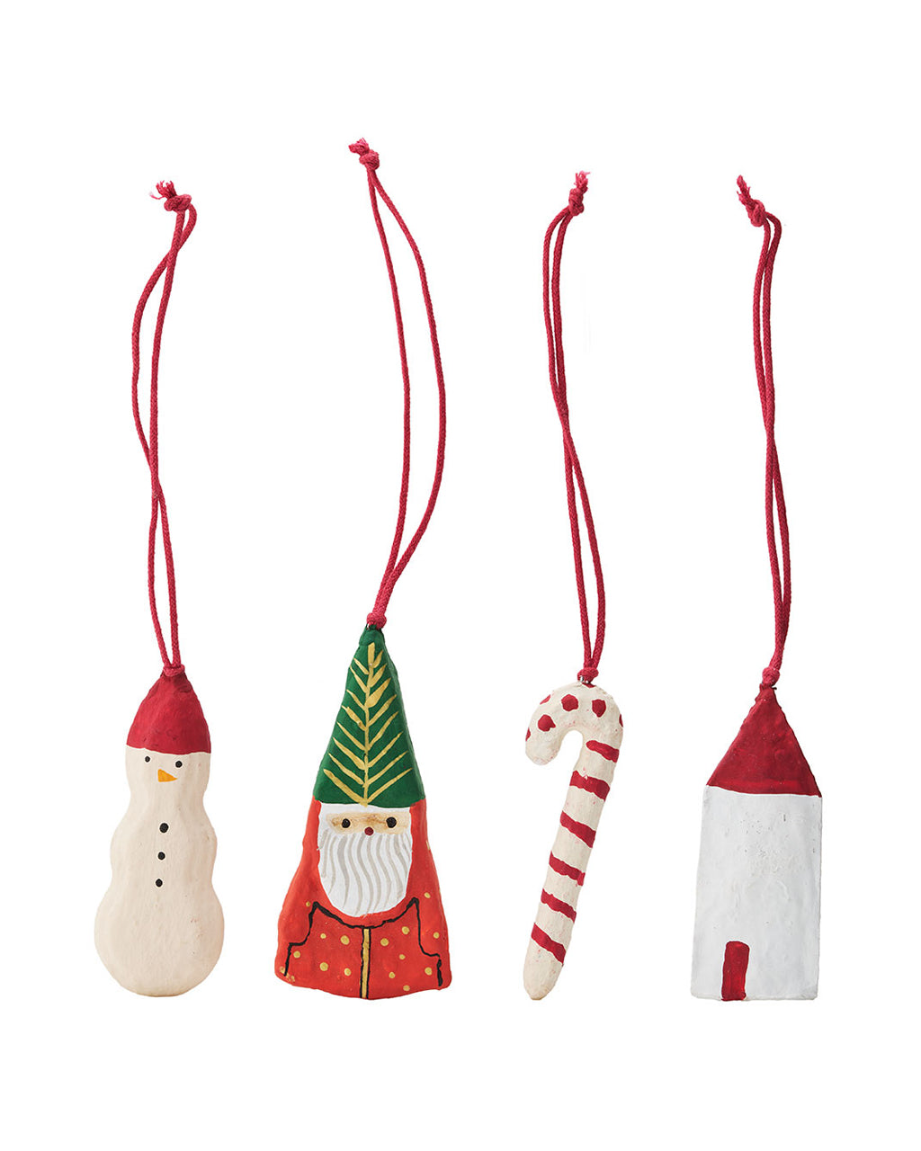 Papier Mâché Ornaments: Noel 4 Piece Set