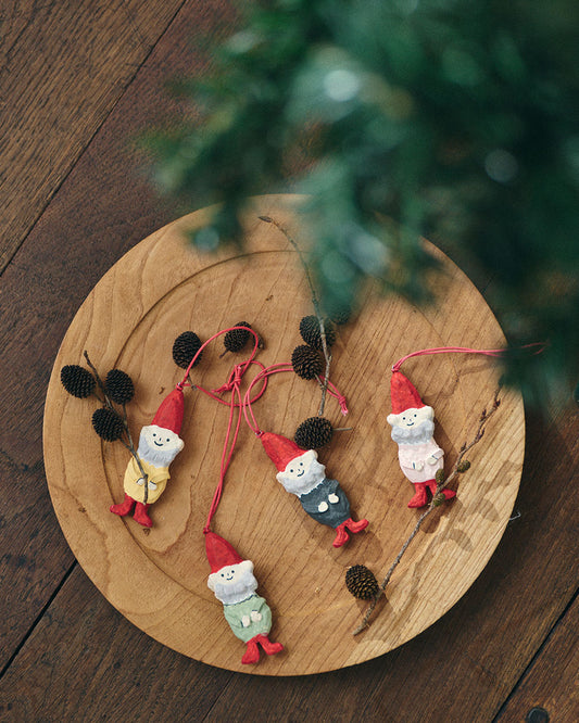 Papier Mâché Ornaments: Gnome 4 Piece Set