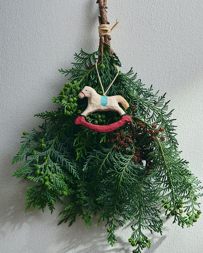 Papier Mâché Ornament: Rocking Horse